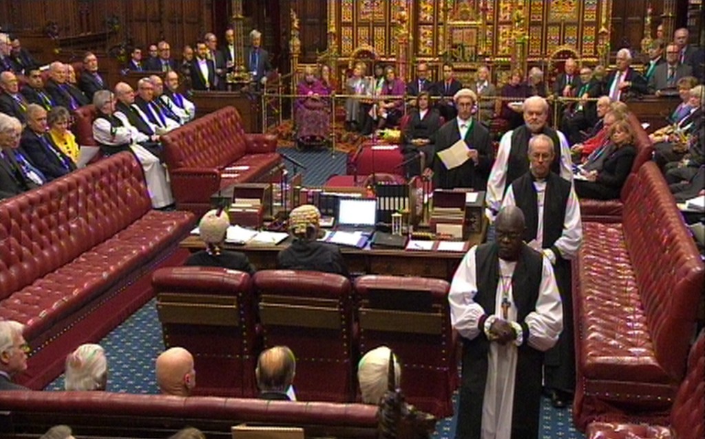 (From top to bottom) The Bishop of London Richard Chartres, The Most Rev Justin Welby and The Archbishop of York John Sentamu as the new Archbishop of Canterbury was today introduced to the House of Lords for the first time in his new role.